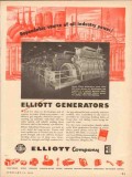elliott company 1954 dependable oil gas industry generators vintage ad