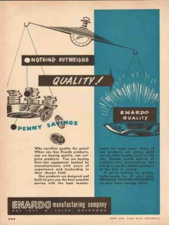 Enardo Mfg Company 1954 Vintage Ad Oil Quality Equipment Products