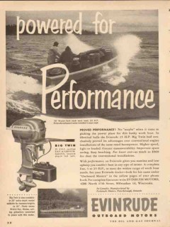evinrude motors 1954 big twin powered for performance vintage ad evinrude motors 1954 big twin powered for performance vintage ad