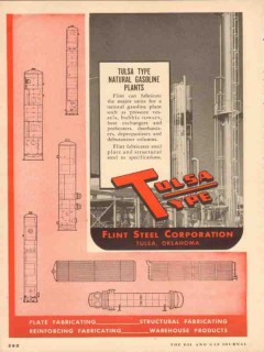flint steel corp 1954 tulsa type natural gasoline plants vintage ad
