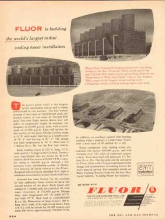 Fluor Corp 1954 Vintage Ad Oil Built Largest Initial Cooling Tower Fluor Corp 1954 Vintage Ad Oil Built Largest Initial Cooling Tower