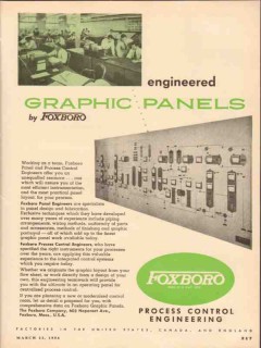Foxboro Company 1954 Vintage Ad Oil Gas Graphic Panel Process Control