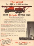 Fred E Cooper Inc 1954 Vintage Ad Latest Self-Propelled Service Winch