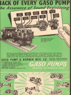 Gaso Pump Burner Mfg Company 1954 Vintage Ad Oil Field Assurance Sound