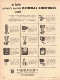 General Controls Inc 1954 Vintage Ad Oil Manufacturer Better Automatic