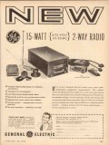 general electric company 1954 new 15w 2-way mobile radio vintage ad general electric company 1954 new 15w 2-way mobile radio vintage ad