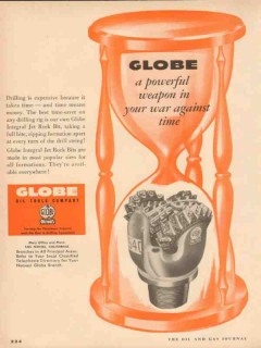 Globe Oil Tools Company 1954 Vintage Ad Powerful Weapon Against Time Globe Oil Tools Company 1954 Vintage Ad Powerful Weapon Against Time