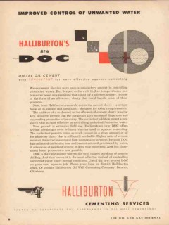 Halliburton Oil Well Cementing Company 1954 Vintage Ad Unwanted Water Halliburton Oil Well Cementing Company 1954 Vintage Ad Unwanted Water