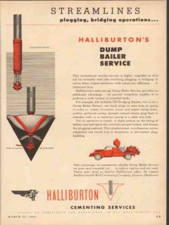 Halliburton Oil Well Cementing Company 1954 Vintage Ad Dump Bailer Halliburton Oil Well Cementing Company 1954 Vintage Ad Dump Bailer