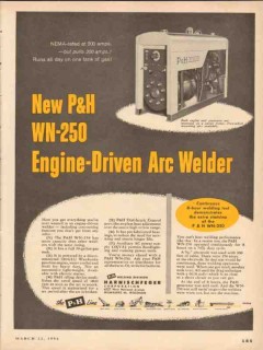 harnischfeger corp 1954 wn-250 engine-driven arc welder vintage ad