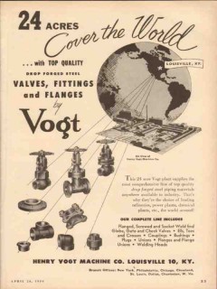 Henry Vogt Machine Company 1954 Vintage Ad Valves Fittings Cover World