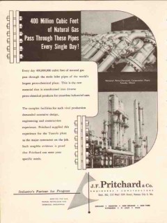 J F Pritchard Company 1954 Vintage Ad National Peterochem Tuscola IL