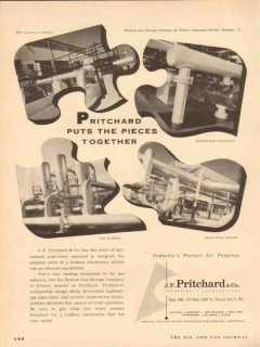J F Pritchard Company 1954 Vintage Ad Oil Natural Gas Pieces Together