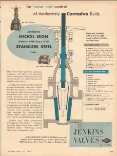 Jenkins Brothers 1954 Vintage Ad Oil Valves Corrosive Fluids Cost Jenkins Brothers 1954 Vintage Ad Oil Valves Corrosive Fluids Cost