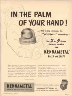 kennametal inc 1954 palm hand problem pumping balls seats vintage ad kennametal inc 1954 palm hand problem pumping balls seats vintage ad