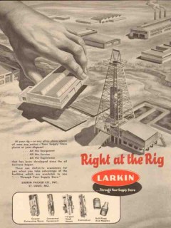 Larkin Packer Company 1954 Vintage Ad Oil Field Rig Equipment Service