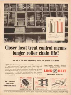 link-belt company 1954 closer heat treat control long life vintage ad