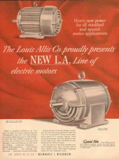 louis allis company 1954 new power standard special motors vintage ad
