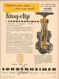 lunkenheimer company 1954 king-clip tightest gate valve oil vintage ad