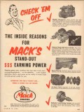 mack trucks 1954 check em off inside reasons stand out vintage ad mack trucks 1954 check em off inside reasons stand out vintage ad