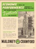 Maloney-Crawford Tank Mfg Company 1954 Vintage Ad Economy Verticold