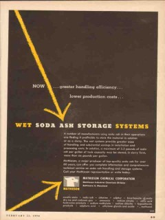 mathieson chemical corp 1954 wet soda ash storage systems vintage ad mathieson chemical corp 1954 wet soda ash storage systems vintage ad