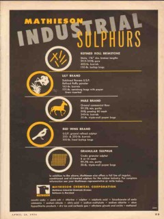 mathieson chemical corp 1954 gas oil industrial sulphurs vintage ad mathieson chemical corp 1954 gas oil industrial sulphurs vintage ad
