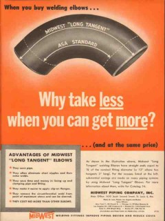 Midwest Piping Company 1954 Vintage Ad Oil Field Welding Elbows More