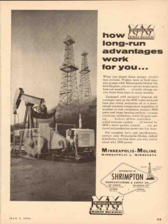Minneapolis-Moline 1954 Vintage Ad Oil Field Engine Pump Advantages Minneapolis-Moline 1954 Vintage Ad Oil Field Engine Pump Advantages
