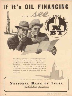 national bank of tulsa 1954 if its oil financing see nbt vintage ad national bank of tulsa 1954 if its oil financing see nbt vintage ad