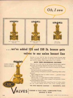 ohio injector company 1954 oh see bronze gate valve bonnet vintage ad