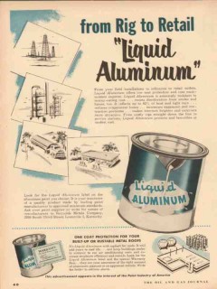 reynolds metals company 1954 rig to retail liquid aluminum vintage ad
