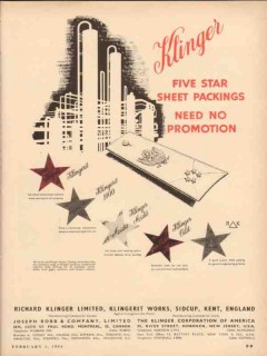 richard klinger ltd 1954 five star sheet packings asbestos vintage ad richard klinger ltd 1954 five star sheet packings asbestos vintage ad