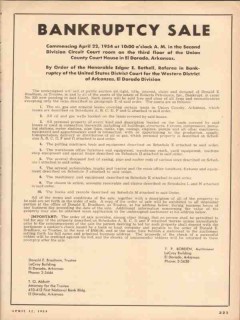 Roberts Petroleum Inc 1954 Vintage Ad Oil Bankruptcy Sale El Dorado AR