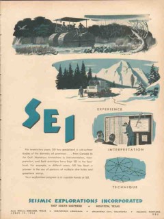 Seismic Explorations 1954 Vintage Ad Oil Field Experience Technique Seismic Explorations 1954 Vintage Ad Oil Field Experience Technique