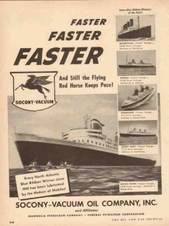 Socony Vacuum Oil Company 1954 Vintage Ad Faster Flying Red Horse Pace Socony Vacuum Oil Company 1954 Vintage Ad Faster Flying Red Horse Pace