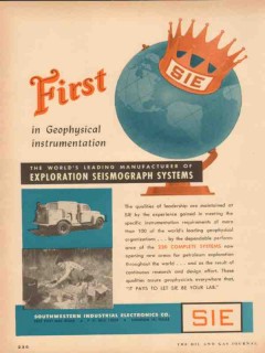 Southwestern Industrial Electronics 1954 Vintage Ad First Geophysical Southwestern Industrial Electronics 1954 Vintage Ad First Geophysical