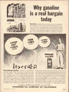 Standard Oil Company California 1954 Vintage Ad Gasoline Real Bargain