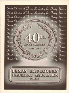 texas employers insurance association 1954 40th anniversary vintage ad texas employers insurance association 1954 40th anniversary vintage ad