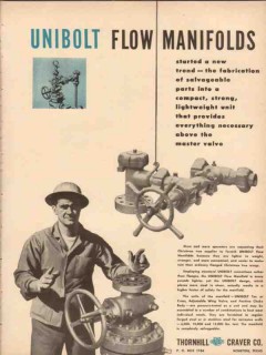 Thornhill-Craver Company 1954 Vintage Ad Oil Gas Unibolt Flow Manifold