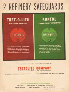 Tretolite Company 1954 Vintage Ad Oil Refinery Safeguards Kontol Tretolite Company 1954 Vintage Ad Oil Refinery Safeguards Kontol