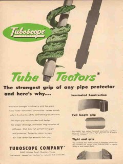 Tuboscope Company 1954 Vintage Ad Oil Pipe Protector Tube-Tectors Tuboscope Company 1954 Vintage Ad Oil Pipe Protector Tube-Tectors