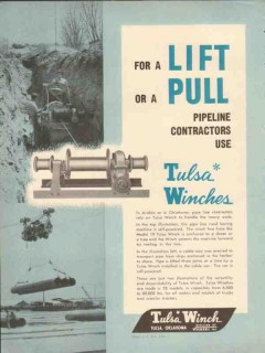 tulsa winch mfg company 1954 lift pull pipeline contractors vintage ad tulsa winch mfg company 1954 lift pull pipeline contractors vintage ad