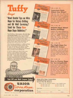 Union Wire Rope Corp 1954 Vintage Ad Oil Well Rotary Drilling Tips Union Wire Rope Corp 1954 Vintage Ad Oil Well Rotary Drilling Tips