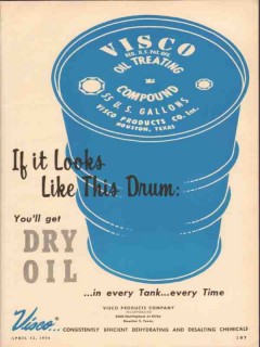 visco products company 1954 looks like this drum dry oil vintage ad visco products company 1954 looks like this drum dry oil vintage ad