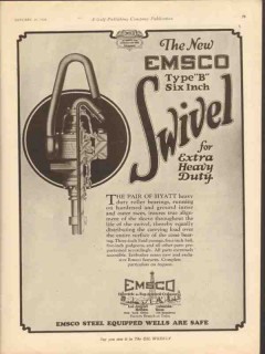 Emsco Derrick Equipment Company 1928 Vintage Ad Oil Field Swivel Emsco Derrick Equipment Company 1928 Vintage Ad Oil Field Swivel