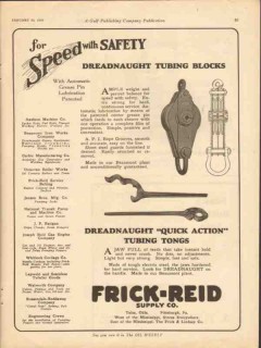 Frick-Reid Supply Company 1928 Vintage Ad Dreadnaught Tubing Blocks Frick-Reid Supply Company 1928 Vintage Ad Dreadnaught Tubing Blocks