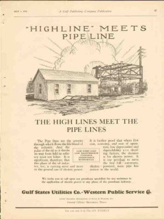gulf states utilities company 1928 highline meets pipe line vintage ad