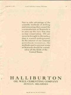 Halliburton Oil Well Cementing Company 1928 Vintage Ad Scientific Halliburton Oil Well Cementing Company 1928 Vintage Ad Scientific