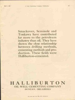 Halliburton Oil Well Cementing Company 1928 Vintage Ad Smackover Halliburton Oil Well Cementing Company 1928 Vintage Ad Smackover